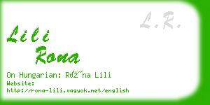lili rona business card
